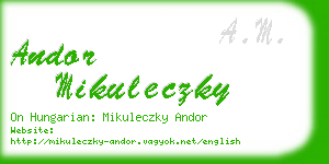 andor mikuleczky business card